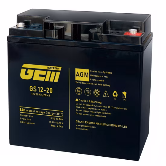 工場出荷時の価格 12V 20ah 充電式交換用 UPS バッテリー電源バックアップ SLA VRLA ディープサイクルバッテリー